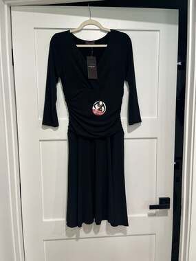 Rekucci Women's Crossover Tummy Control Slimming Dress Black Size 6